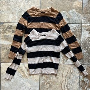 H&M sweater bundle light knit crew pullovers with chunky stripes size XS